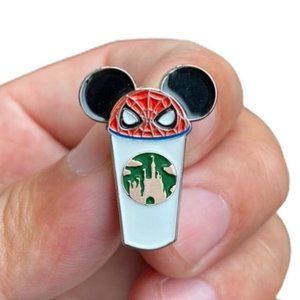 Spiderman Castle Coffee Cup Enamel Pin